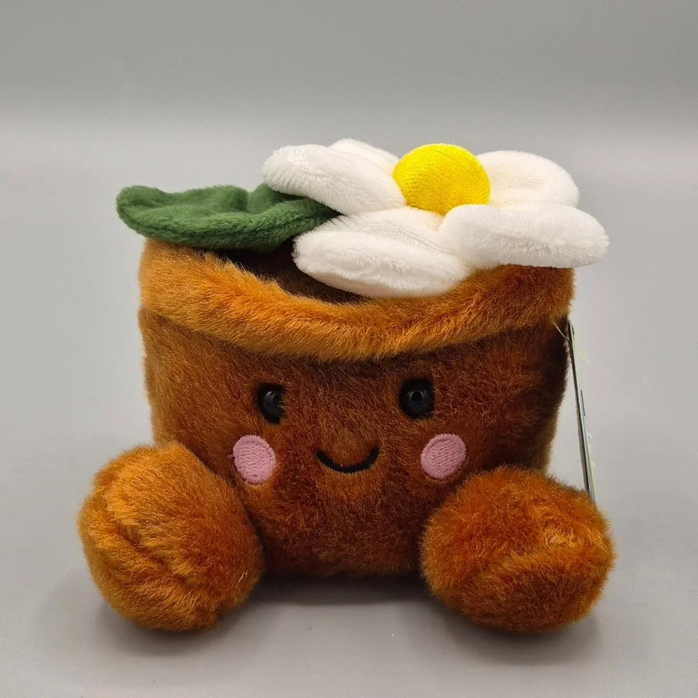 Aurora Palm Pals Flower Pot Plush Brown White Daisy Soft Toy 2024 NEW